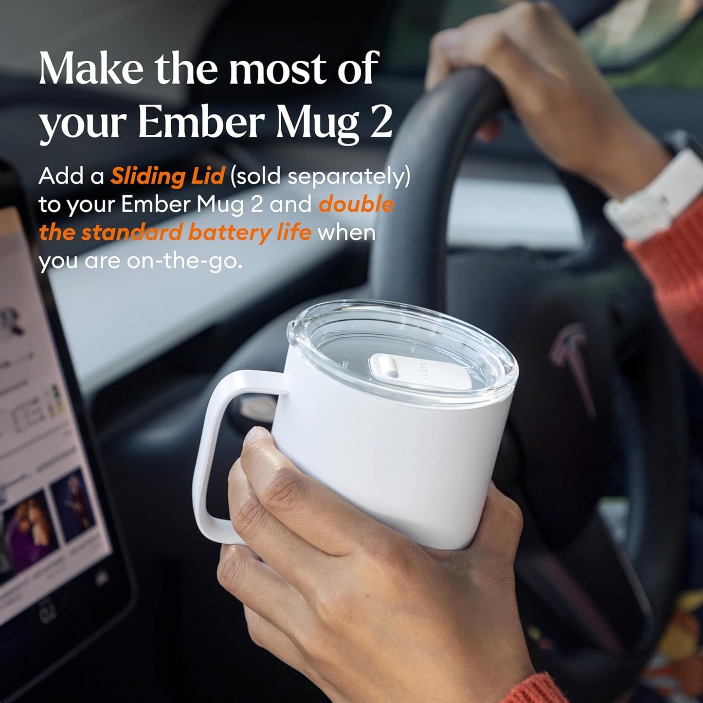 Ember Temperature Control Smart Mug 2, 10 Oz, App-Controlled Heated Coffee Mug with 80 Min Battery Life and Improved Design, White