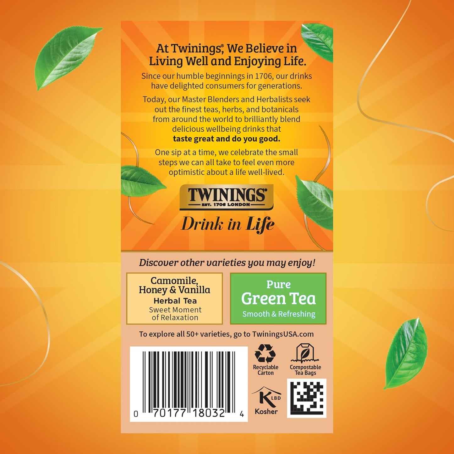 Twinings Pure Rooibos Red Herbal Tea Individually Wrapped Bags, 20 Count (Pack of 1), Sweet with Uplifting Aroma, Naturally Caffeine-Free, Enjoy Hot or Iced, 20 Teabags