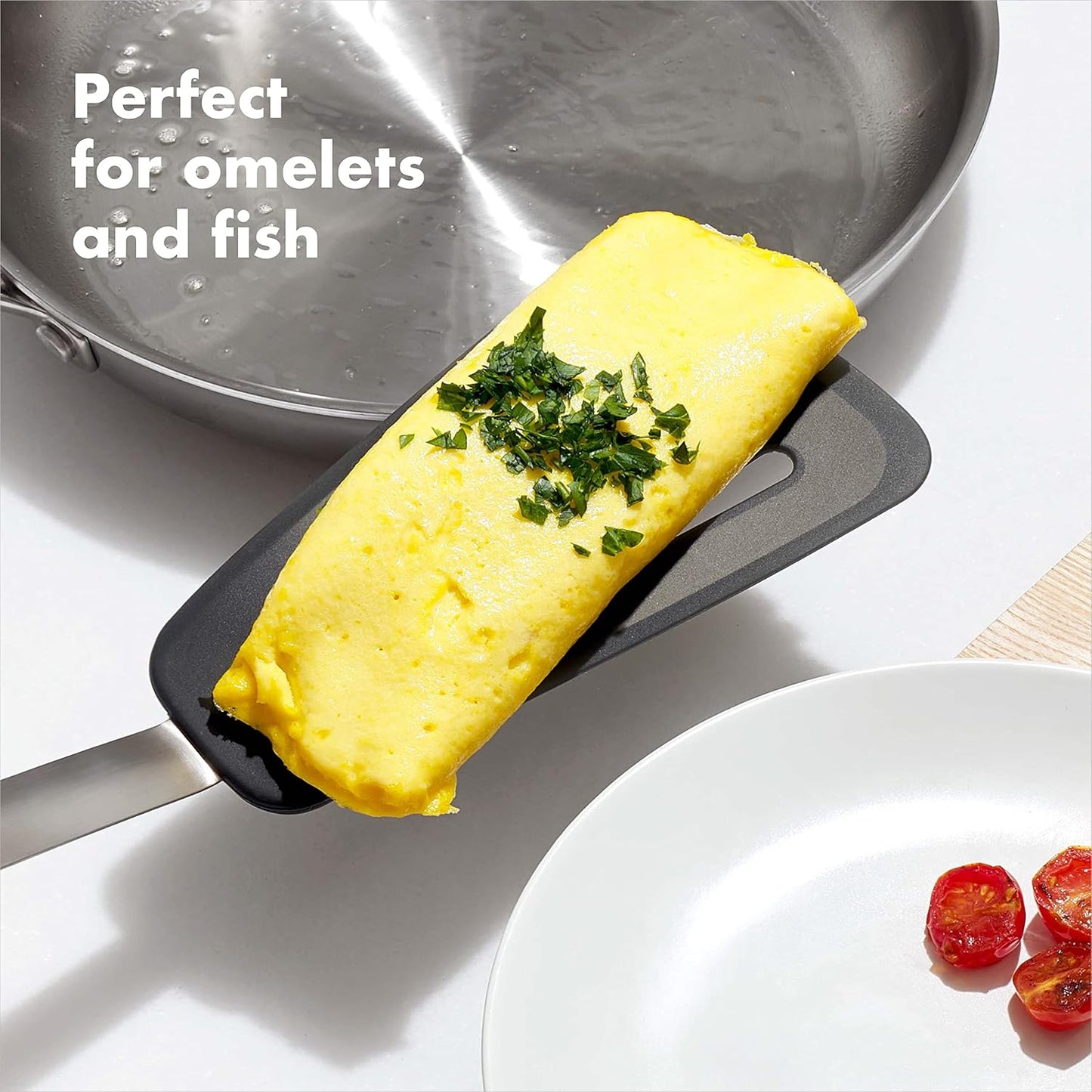 OXO Good Grips Small Silicone Flexible Turner Black & Good Grips Silicone Flexible Omelet Turner