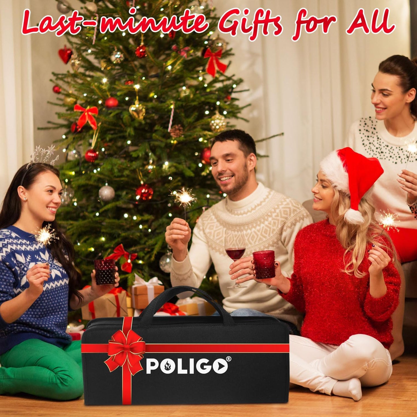 POLIGO 29 PCS BBQ Grill Accessories Stainless Steel BBQ Tools Grilling Tools Set with Storage Bag for Fathers Day Dads Birthday Presents - Camping Grill Utensils Set Ideal Grilling Gifts for Men Women