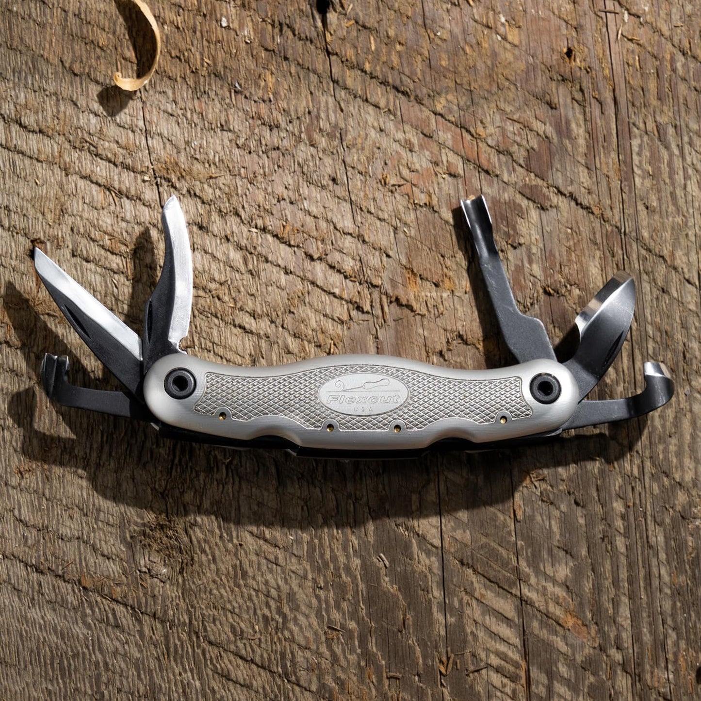 FLEXCUT Left Handed Carvin Jack 2.0, Folding Multi Tool for Woodcarving, Includes 6 Blades, Made in USA | JKNK291
