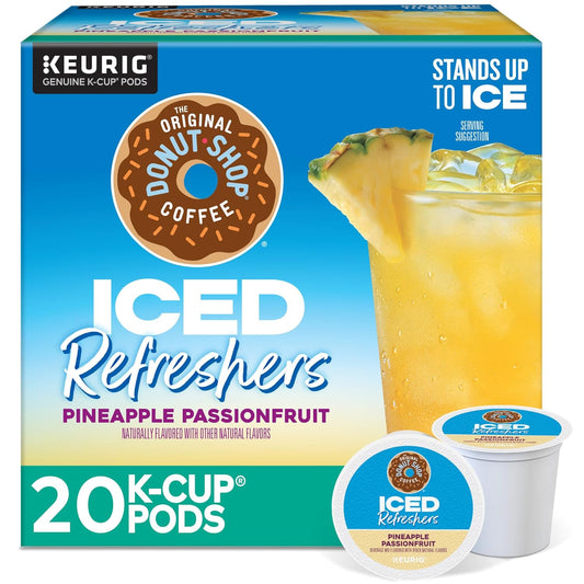 The Original Donut Shop Iced Refreshers, Pineapple Passionfruit Flavor, Keurig Single Serve K-Cup Pods, 20 Count