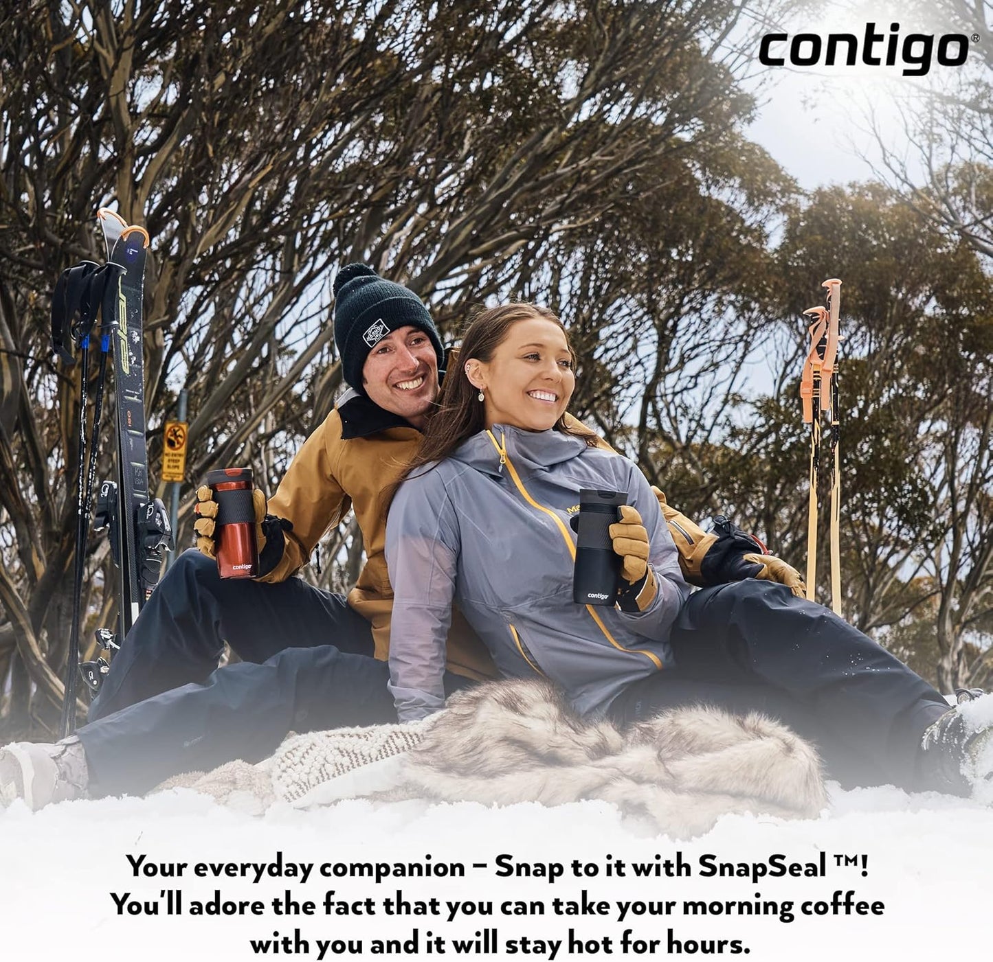 Contigo Byron Snapseal Travel Mug, Stainless Steel Thermal mug, vacuum flask, leakproof tumbler, coffee mug with BPA free Easy-Clean Lid, 470 ml, Vivacious