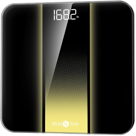 RunStar Digital Bathroom Scale for Body Weight with High Precision, Clear LED Backlight Display, Accurate Scale with 6mm Tempered Glass, 400lb