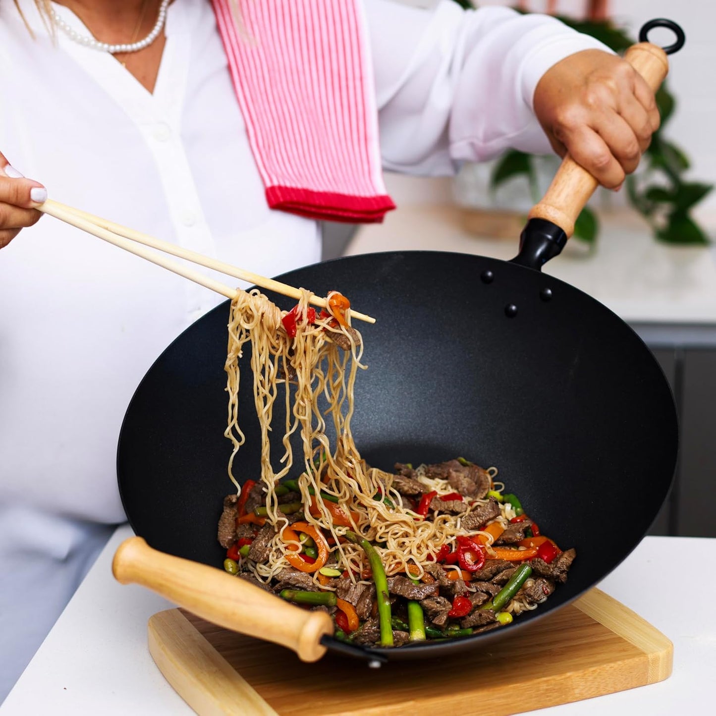 JOYCE CHEN Professional Series Nonstick 14-Inch Wok 13-Piece PFAS Free Cookware Set