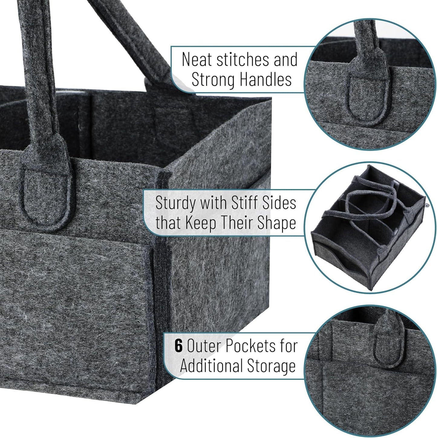 Mr. Pen- Baby Diaper Caddy Organizer, Charcoal Gray, Diaper Organizer, Car Diaper Caddy, Baby Caddy Organizer, Portable Diaper Caddy, Diaper Organizer for Changing Table, Baby Organizer for Nursery