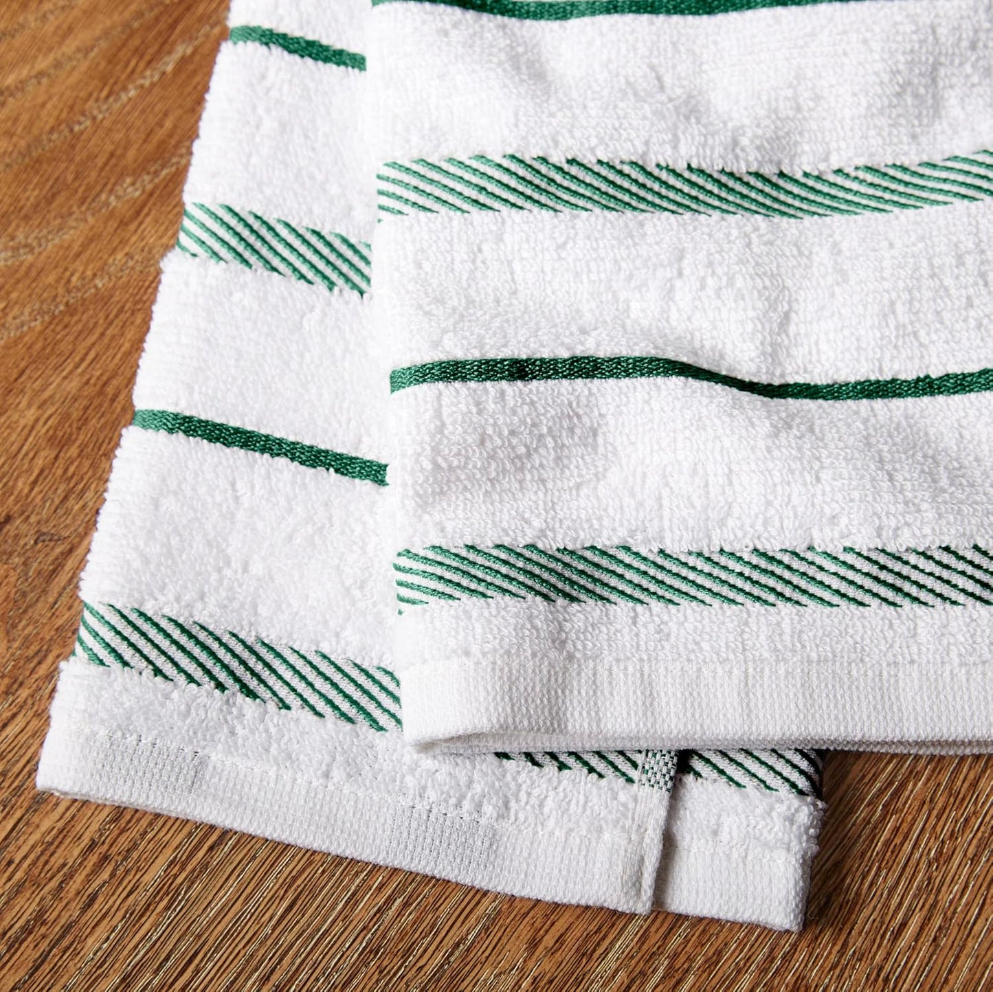 KitchenAid Albany Kitchen Towel 4-Pack Set, Green/White, 16"x26"