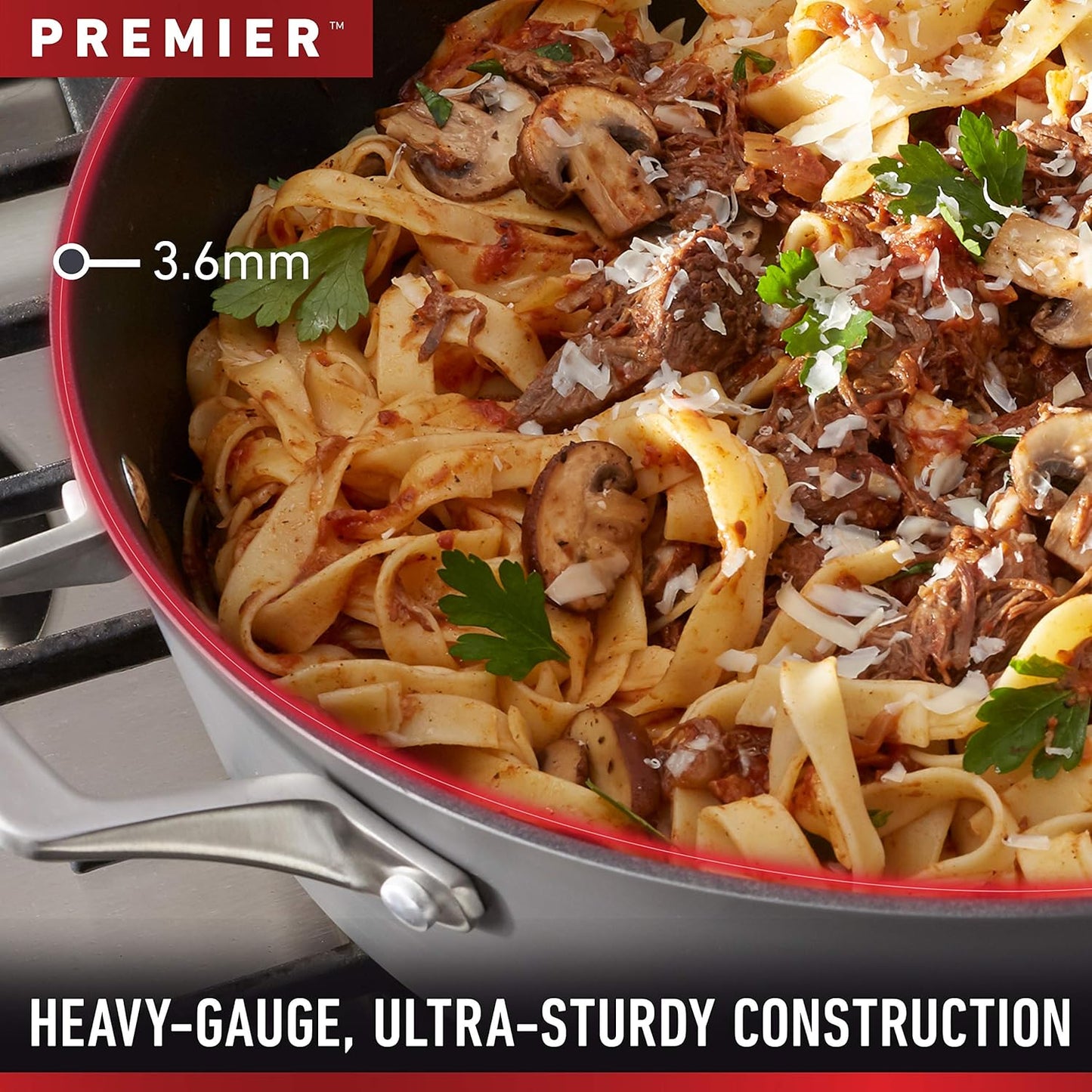 Calphalon Premier Hard-Anodized Nonstick Cookware Set, 8-Piece, Metal Utensil Safe, PFOA-Free