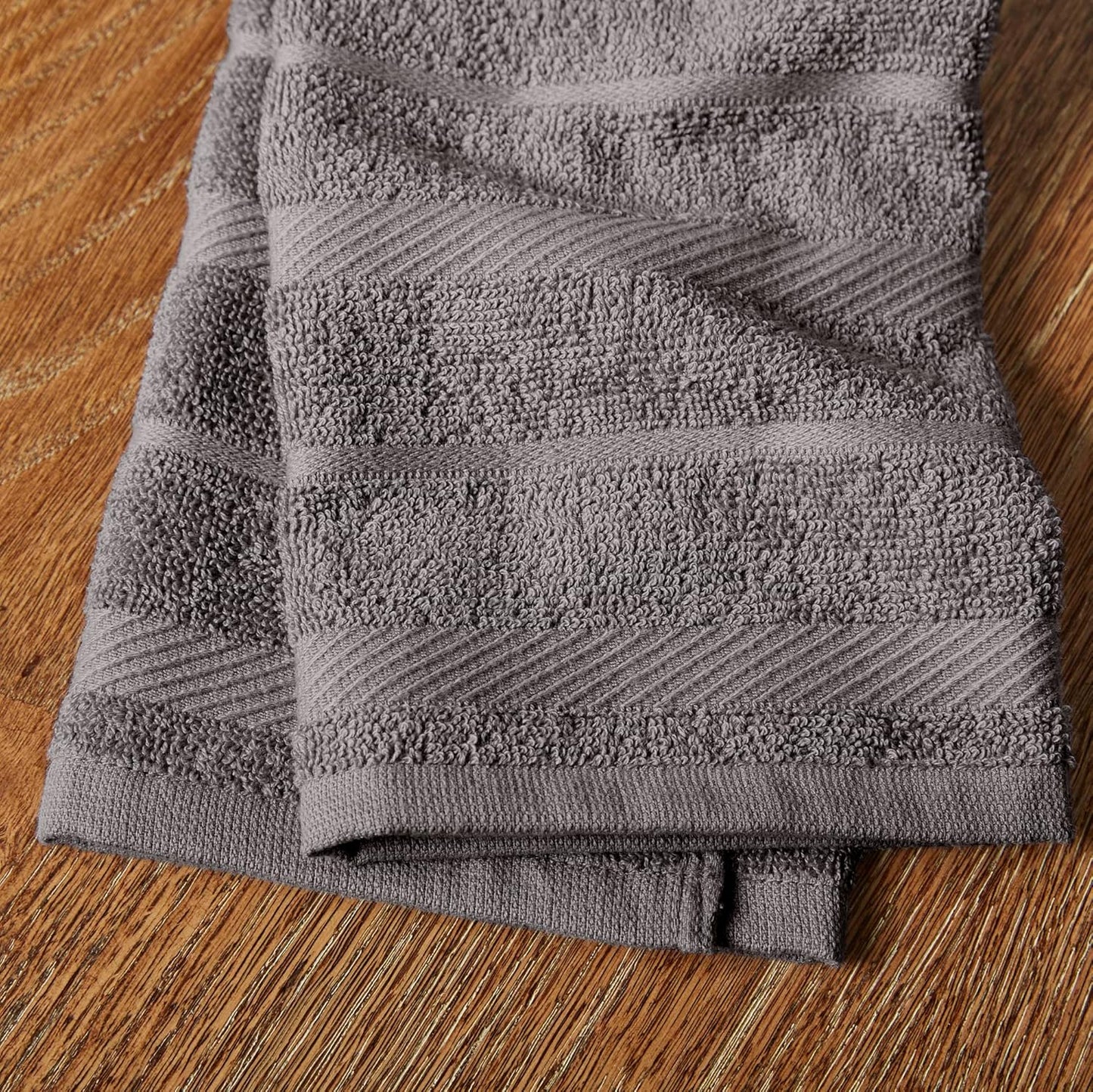 KitchenAid Albany Kitchen Towel 4-Pack Set, Charcoal Grey/White, 16"x26"