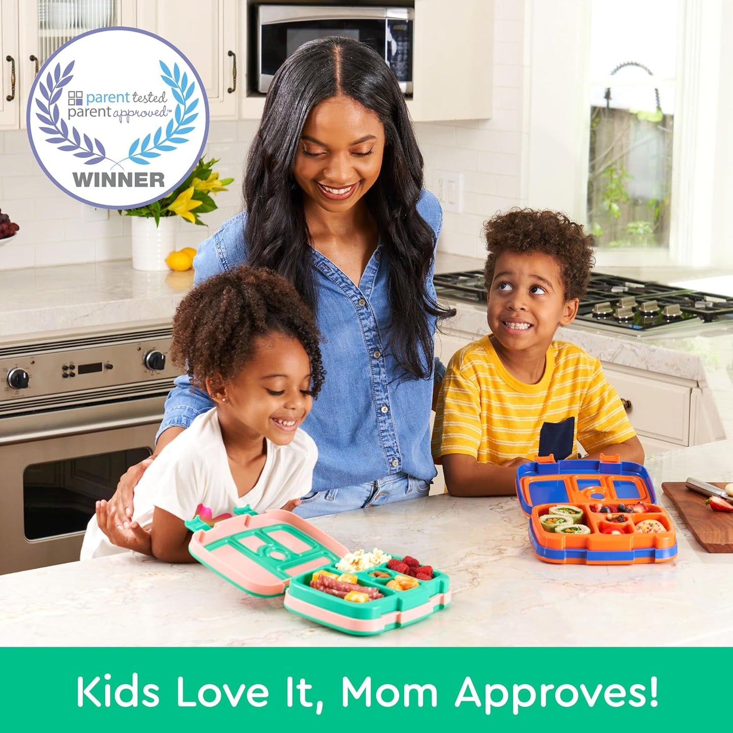 Bentgo Kids Prints Leak-Proof, 5-Compartment Bento-Style Kids Lunch Box - Ideal Portion Sizes for Ages 3-7, Durable, Drop-Proof, Dishwasher Safe, & PFAS & BPA-Free Materials (Tropical)