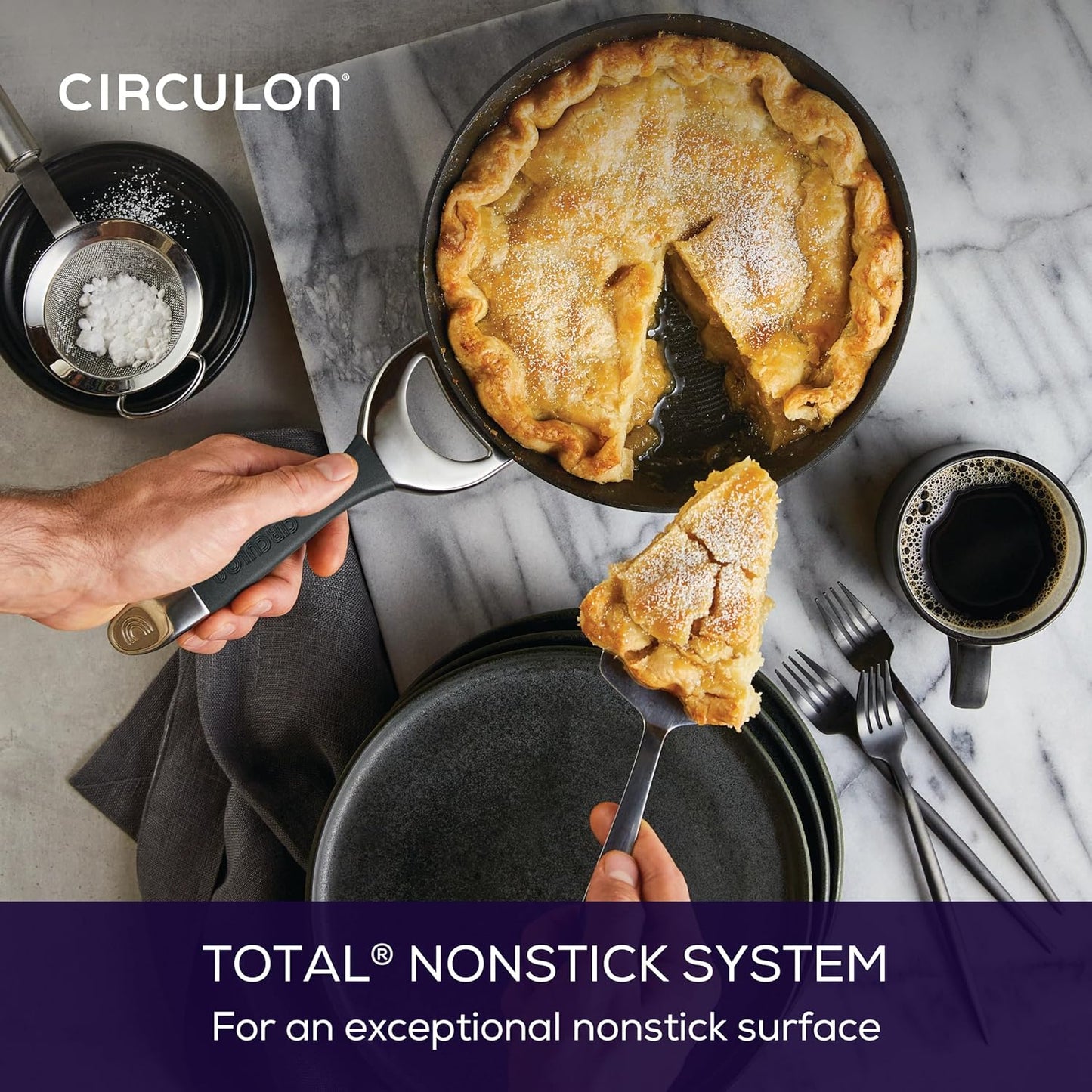 Circulon Symmetry Hard-Anodized Nonstick Frying Pan, 8.5-Inch, Black