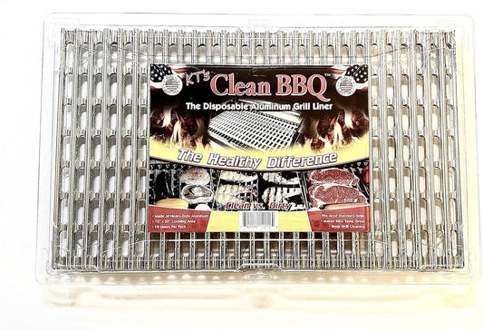 Disposable Aluminum Grill Liner. Set of 12 Sheets of Grill Topper