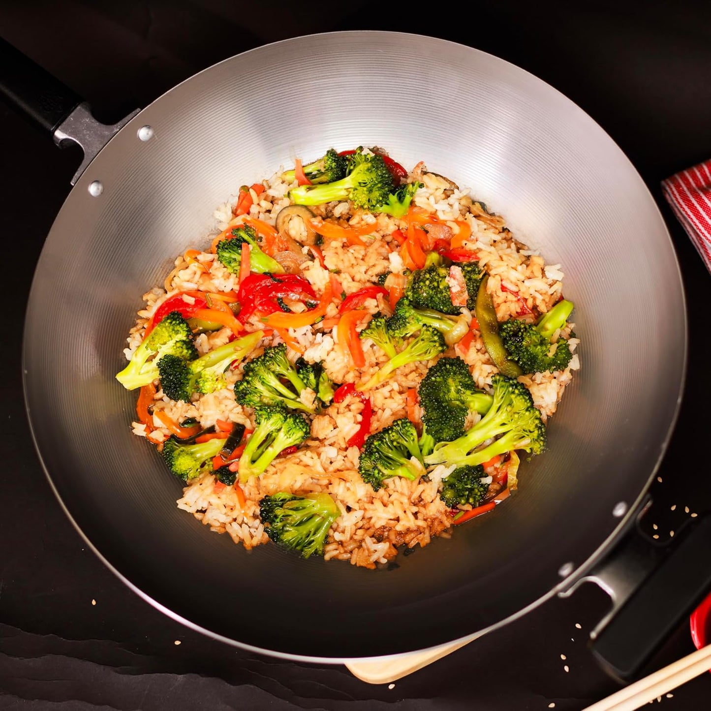 JOYCE CHEN Professional Series 14-Inch Carbon Steel Wok with Phenolic Handles