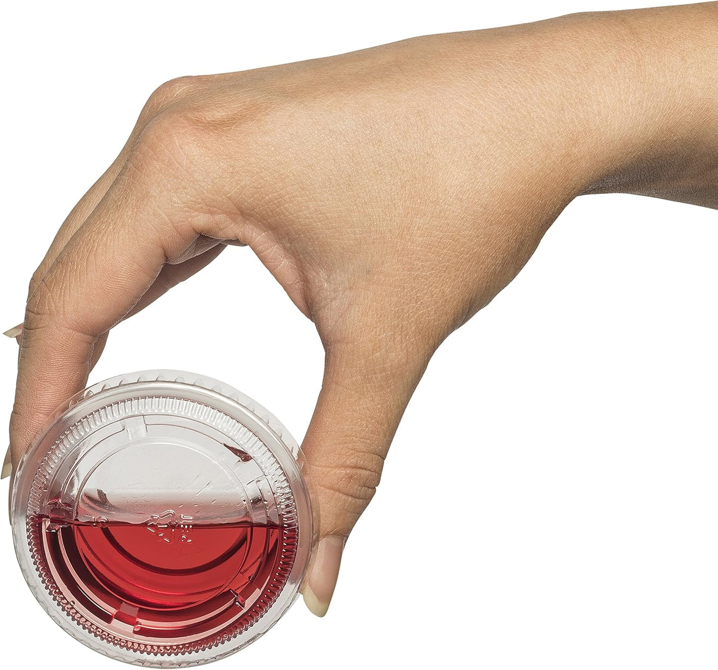 DuraHome Plastic Portion Cups with Lids 2 oz. Pack of 150 Leakproof Jello Shot Cup Mini Containers for Salad Dressing Sauce Condiment Snack Souffle and Salsa, Disposable