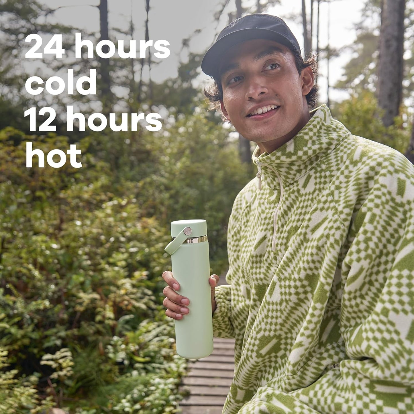 Hydro Flask Water Bottle - Insulated Stainless Steel - Wide Mouth Flex Lid, Non Spill, Leakproof and Refillable in 20 Oz Coconut Cream