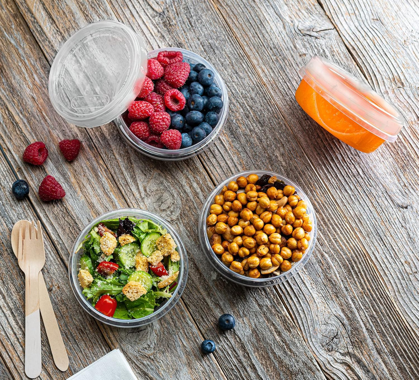 (8 Ounce 20 Pack) Clear Twist cap Containers with Screw on Lids Twist Top Food Storage Freezer Containers