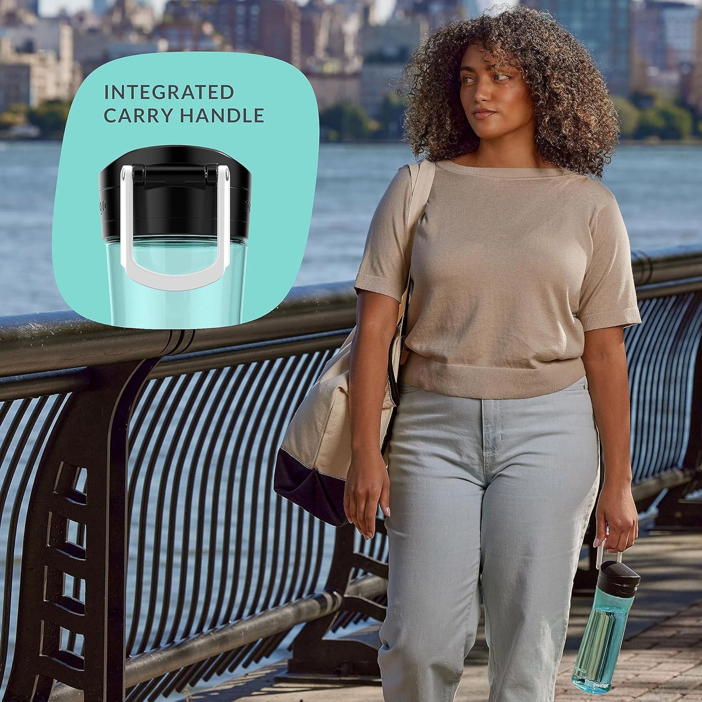 Contigo Jackson Water Bottle 24 Oz Leak-Proof | AUTOPOP Lid | One-Handed Operation | BPA-Free | For Travel | Pack of 8