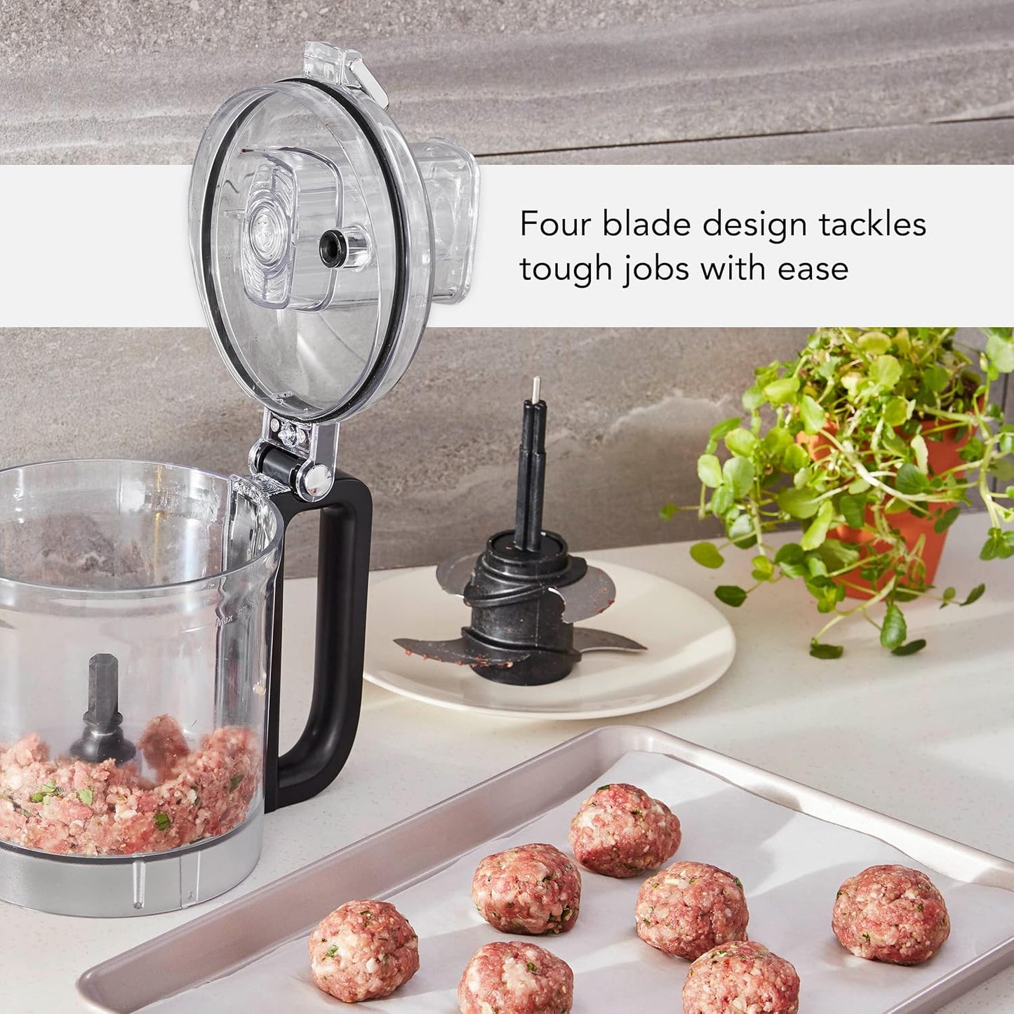 KitchenAid 9 Cup Food Processor - KFP0921 & Variable Speed Corded Hand Blender KHBV53, Empire Red