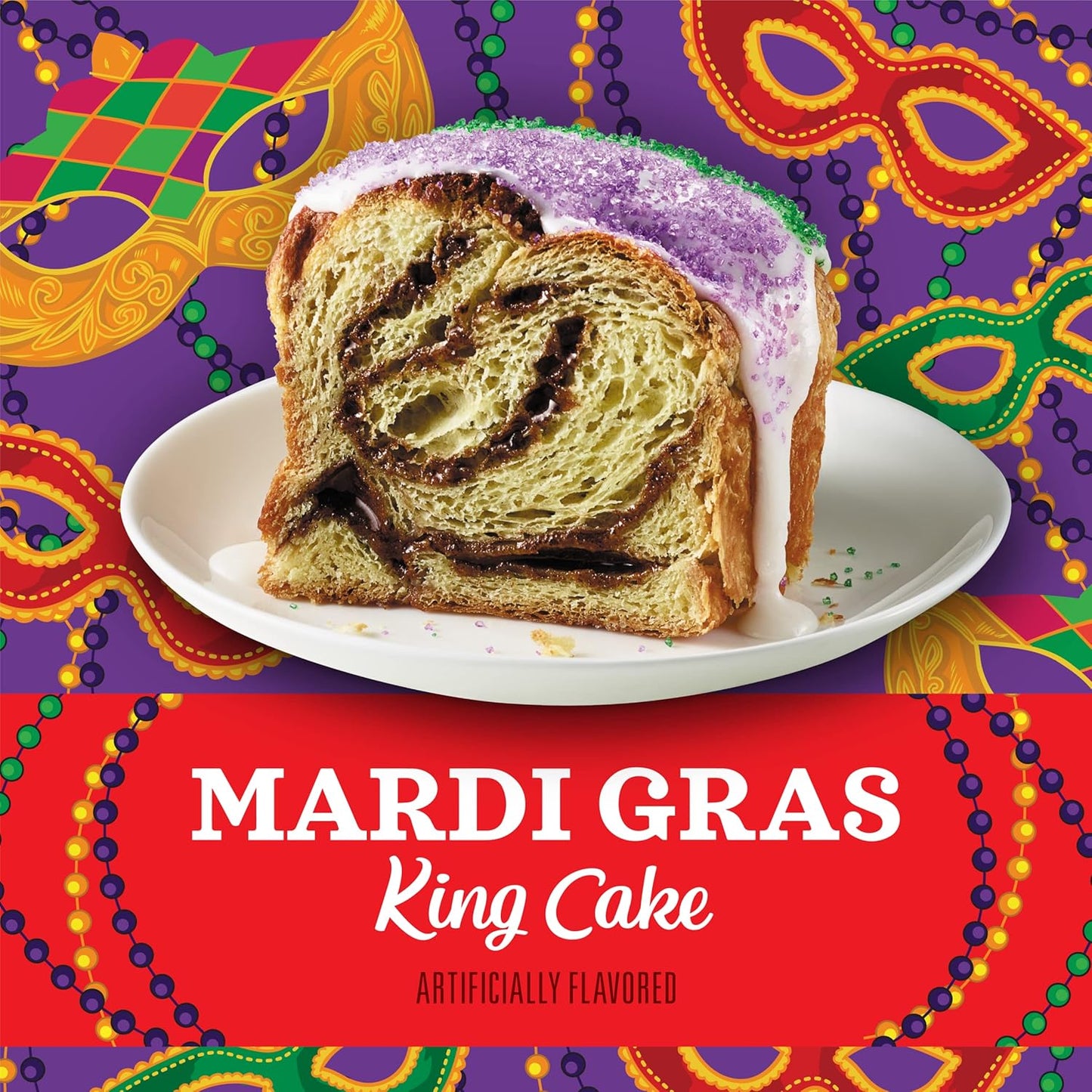 Community Coffee Mardi Gras King Cake Flavored 12 Ounces, Medium Roast Ground Coffee, 12 Ounce Bag (Pack of 2)