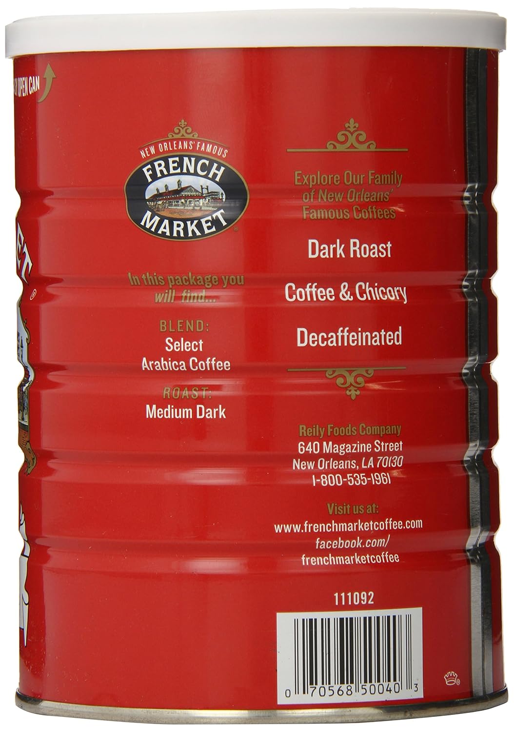 French Market French Roast Medium-Dark Roast Ground Coffee, 12oz Can (Pack of 2)