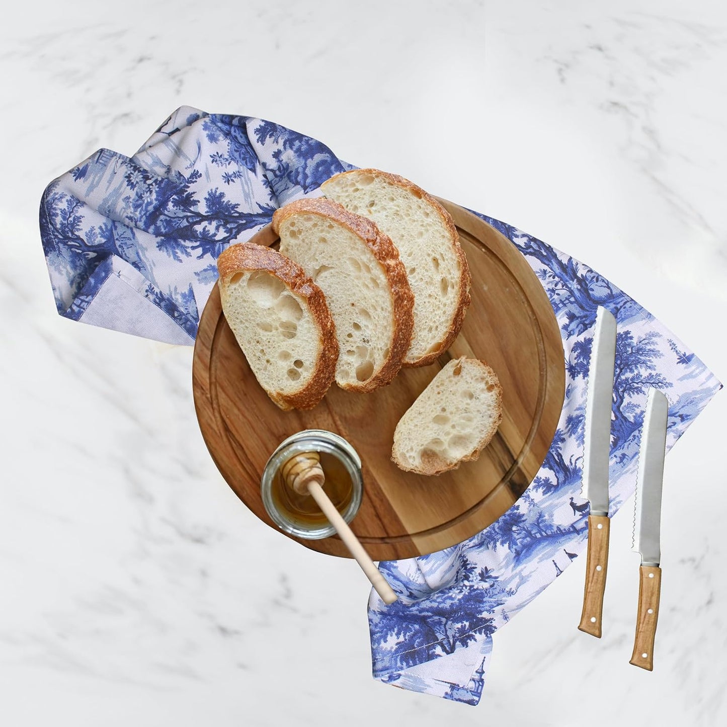 Urban Villa Kitchen Towels Set of 6 French Toile Kitchen Towels 20X30 Inches 100% Cotton Highly Absorbent Kitchen Towels Premium Quality Ultra Soft Mitered Corners KitchenTowels